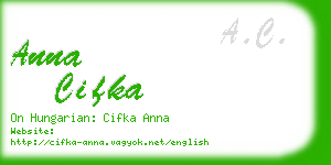anna cifka business card